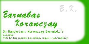 barnabas koronczay business card